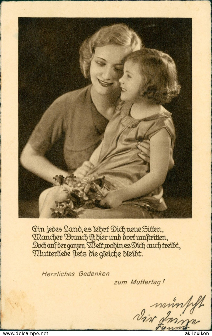 Ansichtskarte  Glückwunsch - Muttertag, Blumen Mutter Und Tochter 1935 - Fête Des Mères