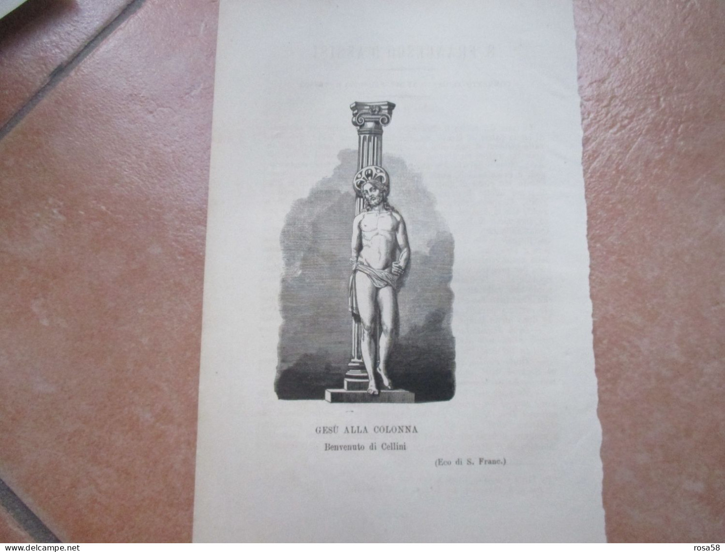 RELIGIONE CRISTIANESIMO Stampa Epoca Gesù Alla Colonna BENVENUTO Di CELLINI Eco S.Francesco - Religiöse Kunst