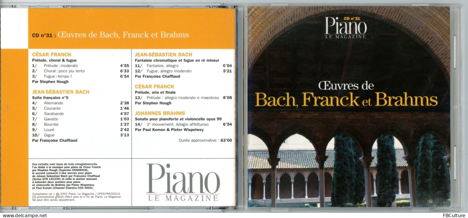 Piano Magazine N° 31 Avec CD - Nov-Déc 2002 - Arthur Rubinstein - Musique