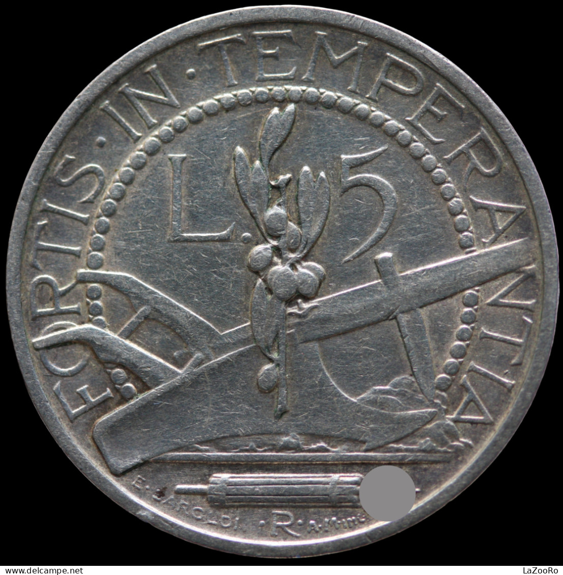 LaZooRo: San Marino 5 Lire 1932 XF / UNC Scarce - Silver - San Marino