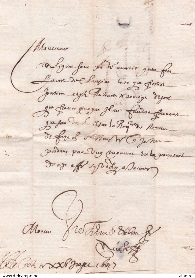 1697 (règne De Louis XIV) Lettre Pliée Avec Correspondance Vers Sauve, Gard - ....-1700: Vorläufer