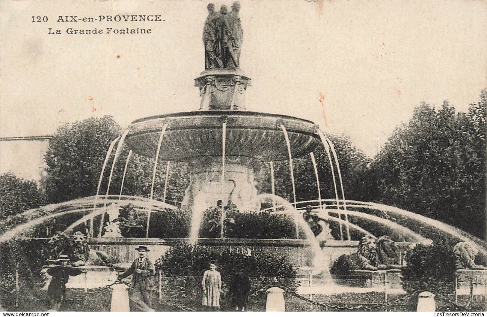 FRANCE - Aix En Provence - La Grande Fontaine - Carte Postale Ancienne - Aix En Provence