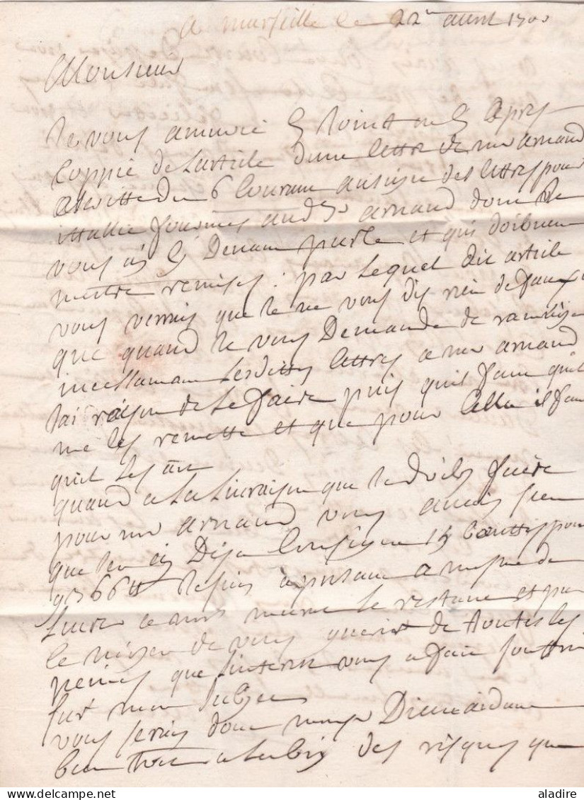 1700 (règne De Louis XIV) Lettre Pliée Avec Correspondance De Marseille Vers Arles, Bouches Du Rhône - ....-1700: Precursors