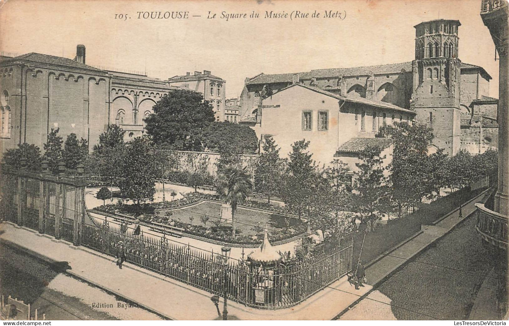 FRANCE - Toulouse - Le Square Du Musée - Rue De Metz - Carte Postale Ancienne - Toulouse