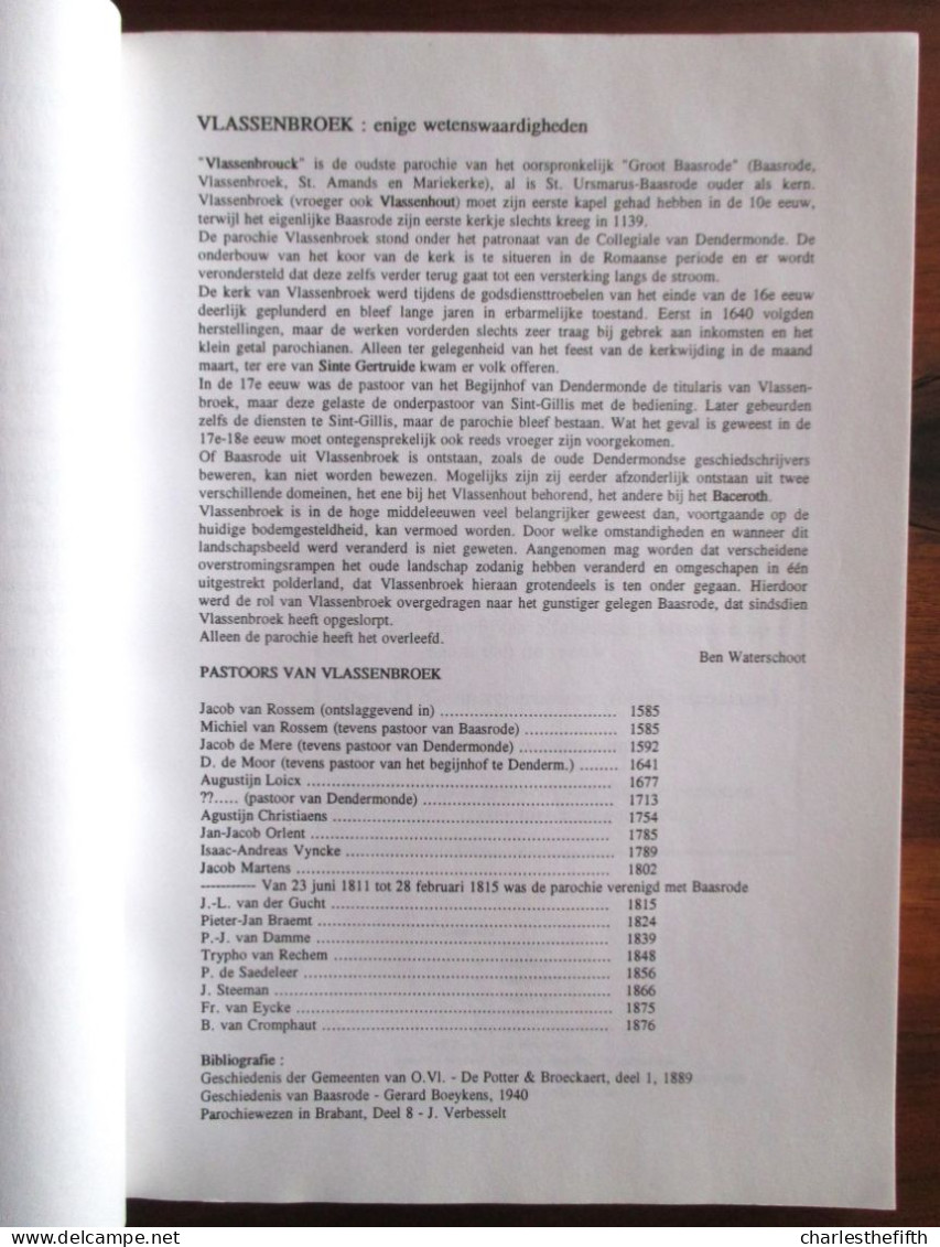 REPERTORIUM VAN DE FAMILIES TE VLASSENBROEK ( Baasrode )  Door R. BIJL - Genealogisch Overzicht Via De Parochieregisters - Dendermonde