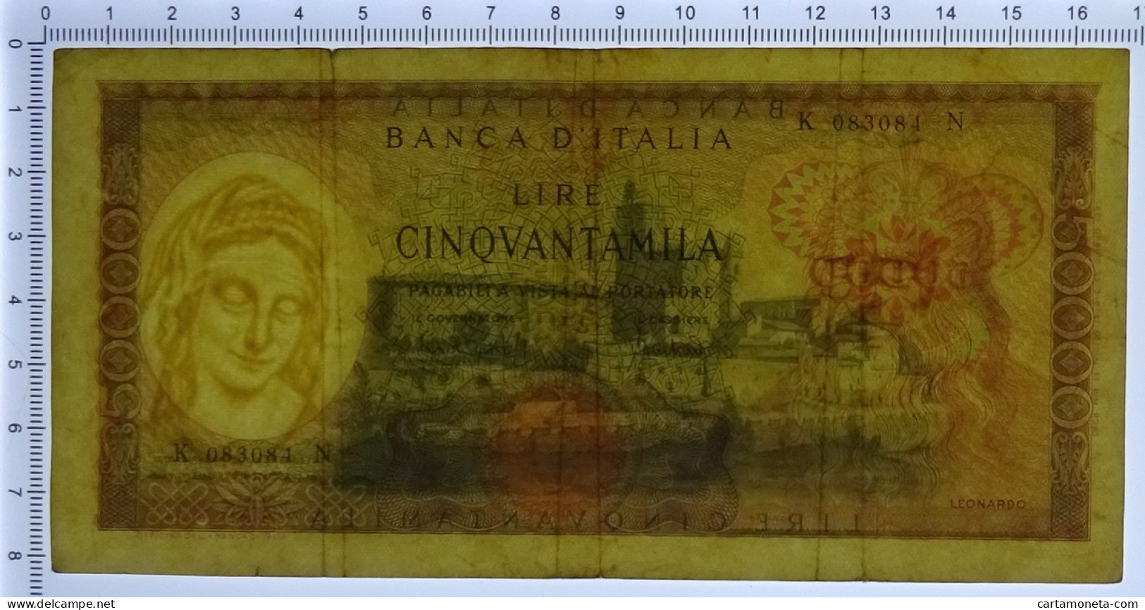 50000 LIRE BANCA D'ITALIA LEONARDO DA VINCI MEDUSA 19/07/1970 BB - Autres & Non Classés