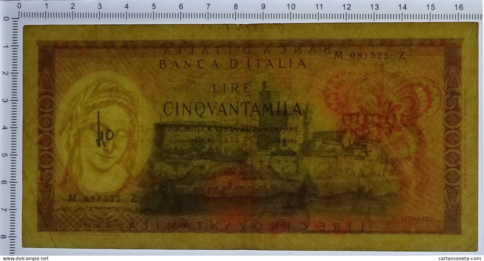 50000 LIRE BANCA D'ITALIA LEONARDO DA VINCI MEDUSA 19/07/1970 BB- - Autres & Non Classés