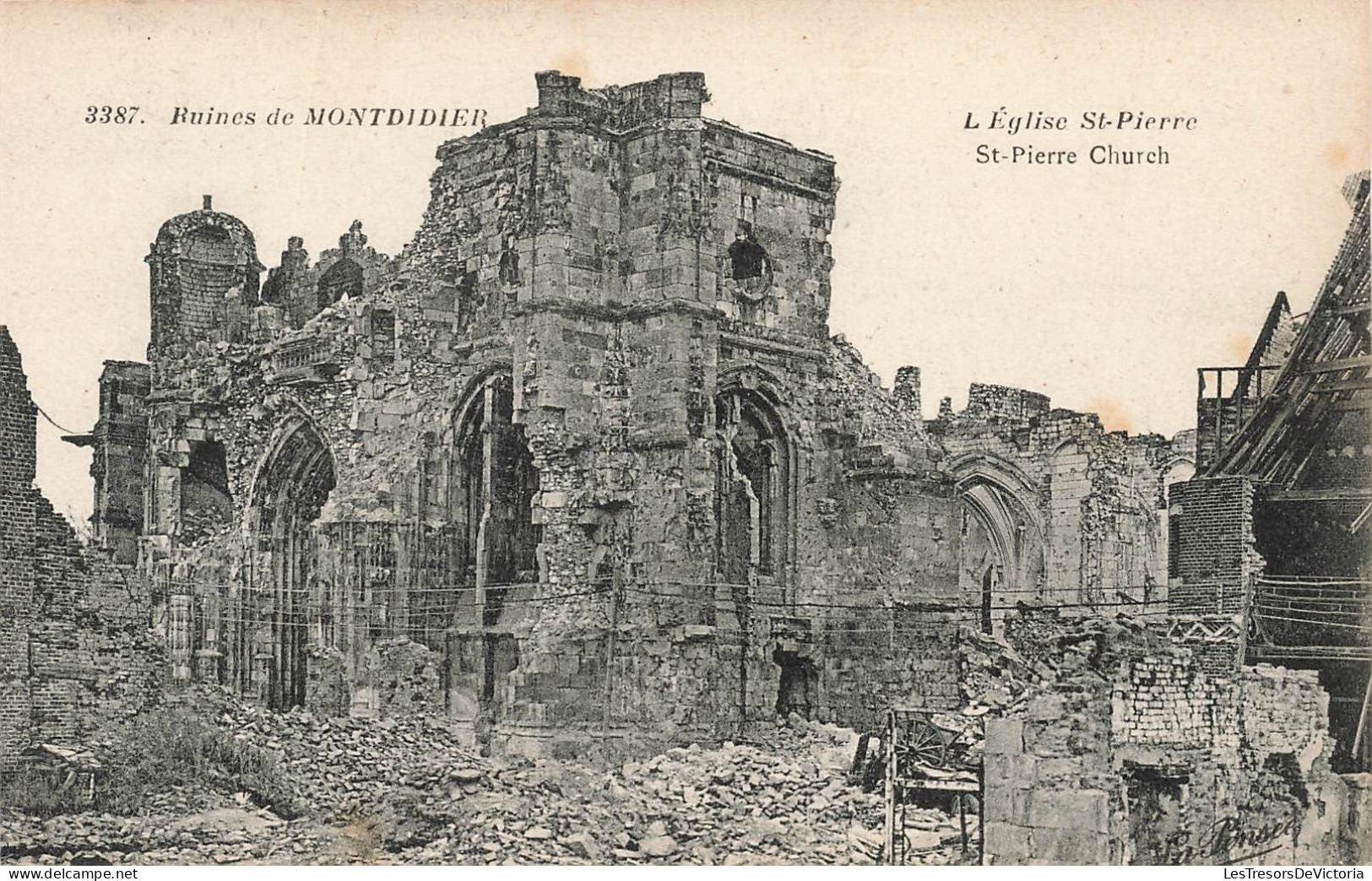 FRANCE - Montdidier - Les Ruines - L'église Saint Pierre - Carte Postale Ancienne - Montdidier
