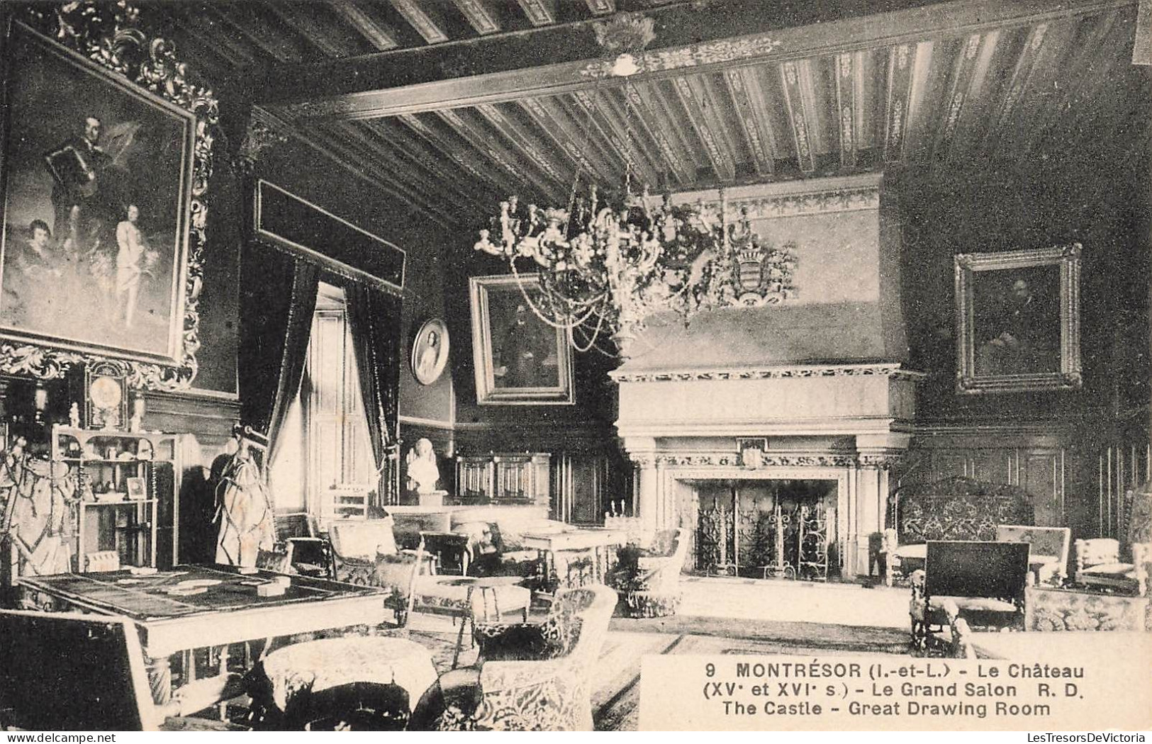 FRANCE - Montrésor - Le Château - Le Grand Salon - Carte Postale Ancienne - Montrésor