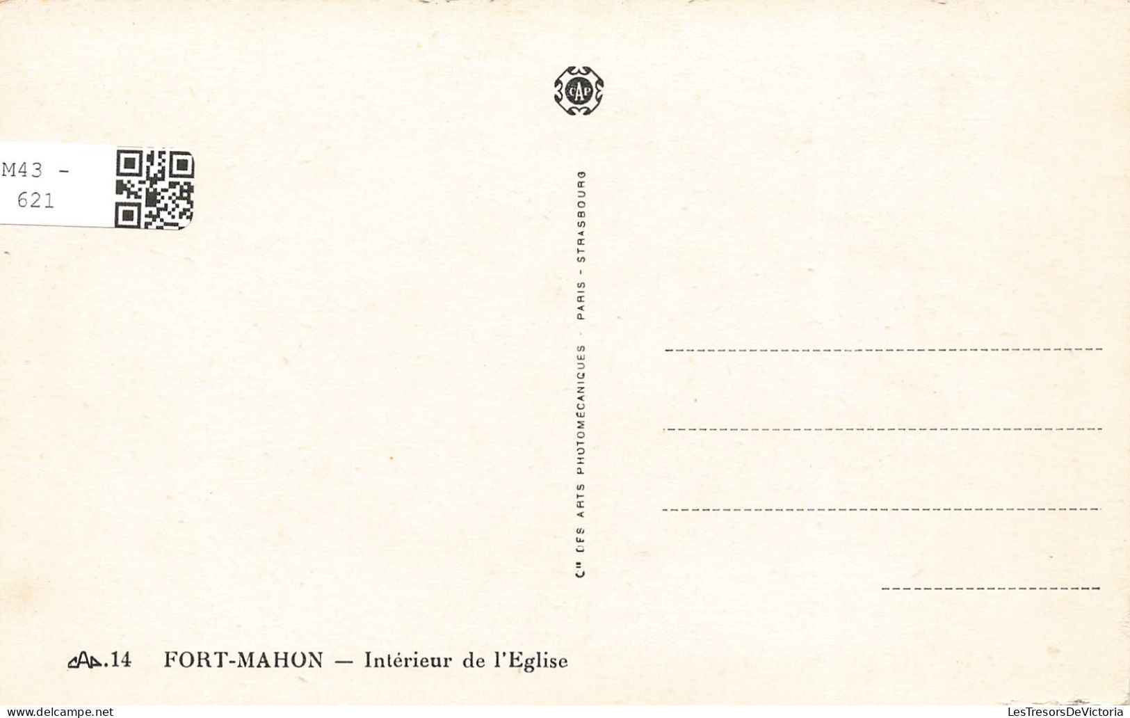 FRANCE - Fort Mahon - Intérieur De L'église - Carte Postale Ancienne - Fort Mahon