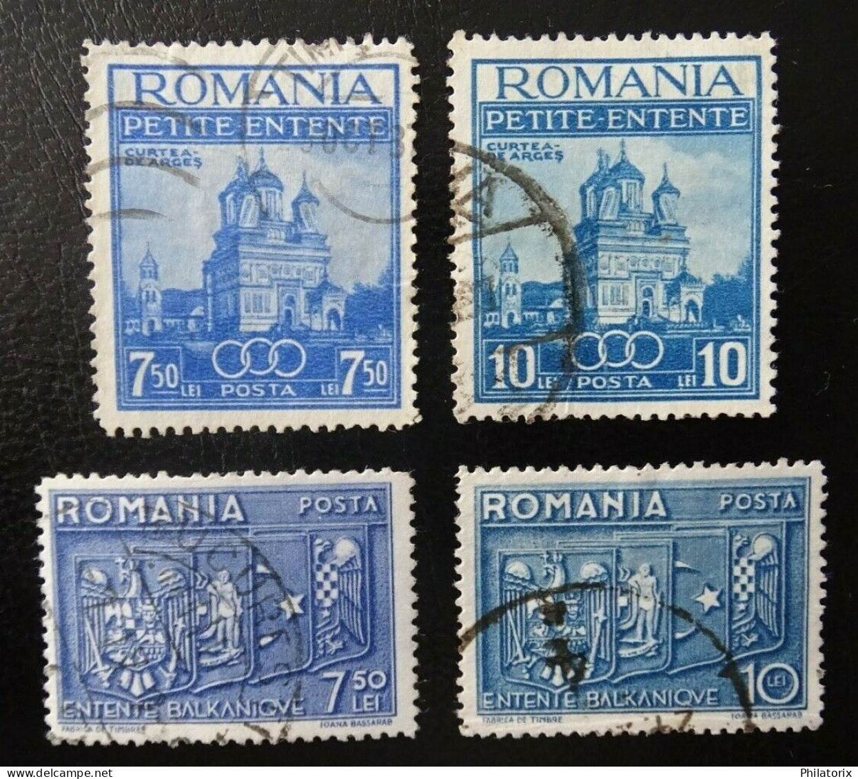 Rumänien Mi 536-537+547-548 , Sc 467-468+470-471 , Kleine Entente+Balkanentente - Gebruikt