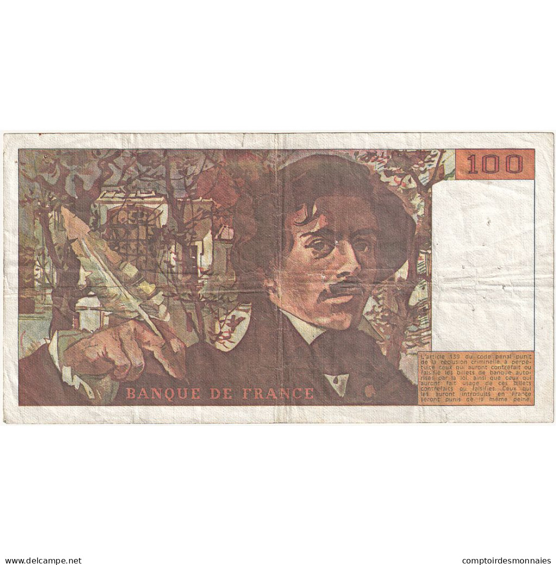 France, 100 Francs, Delacroix, 1990, C.138, TTB, Fayette:69bis.1a, KM:154d - 100 F 1978-1995 ''Delacroix''