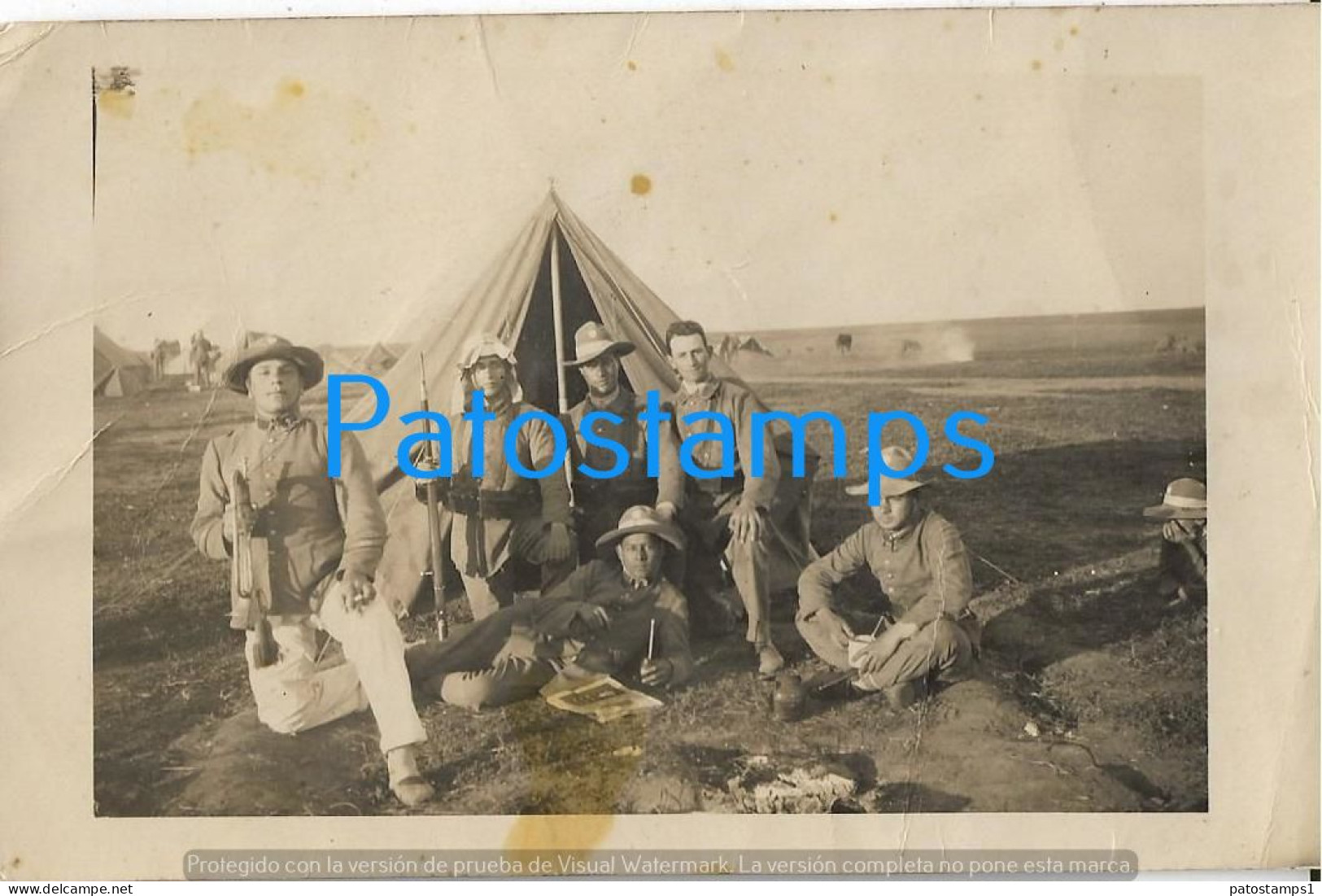 225165 ARGENTINA COSTUMES MILITARY CAMP SPOTTED POSTAL POSTCARD - Argentinië