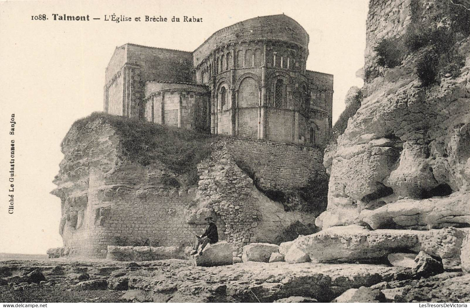 FRANCE - Talmont - L'église Et Brèche Du Rabat - Carte Postale Ancienne - Talmont Saint Hilaire