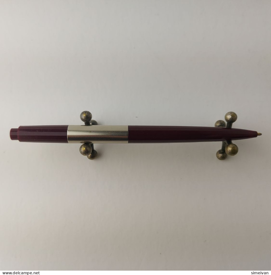 Vintage Markant Apart Ballpoint Pen Dark Red Plastic Chrome Trim Germany #5504