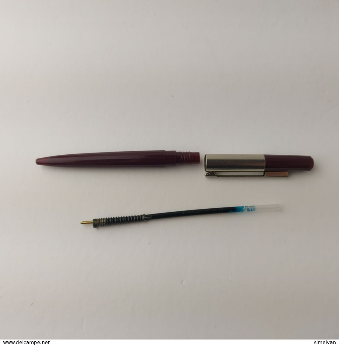 Vintage Markant Apart Ballpoint Pen Dark Red Plastic Chrome Trim Germany #5504