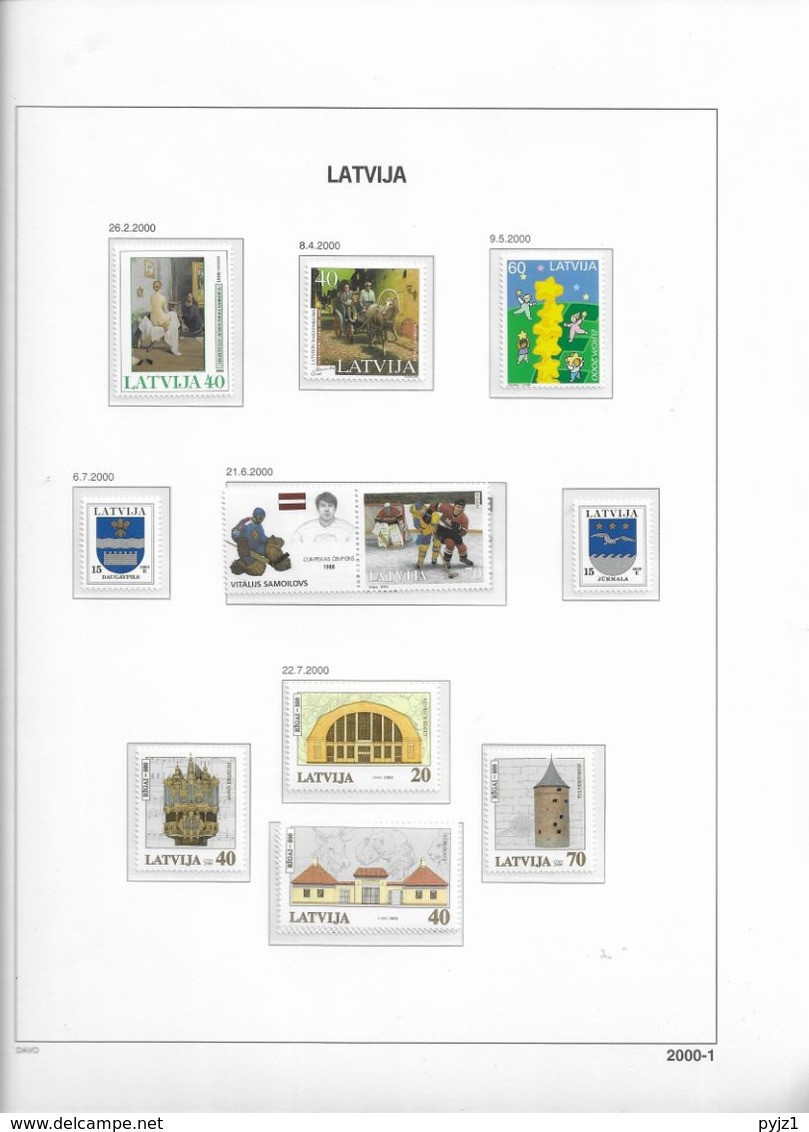 2000 MNH Latvia, Lettland, Year Collection According To DAVO Album, Postfris** - Lettland