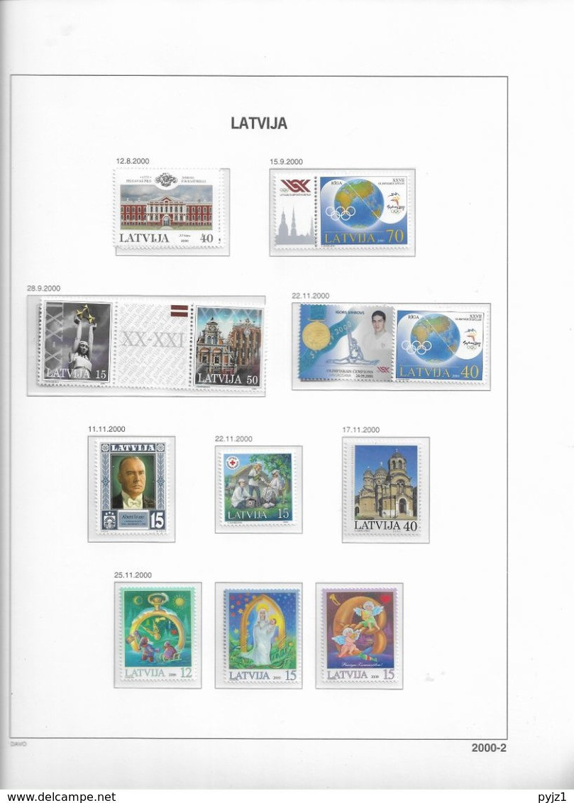 2000 MNH Latvia, Lettland, Year Collection According To DAVO Album, Postfris** - Lettland