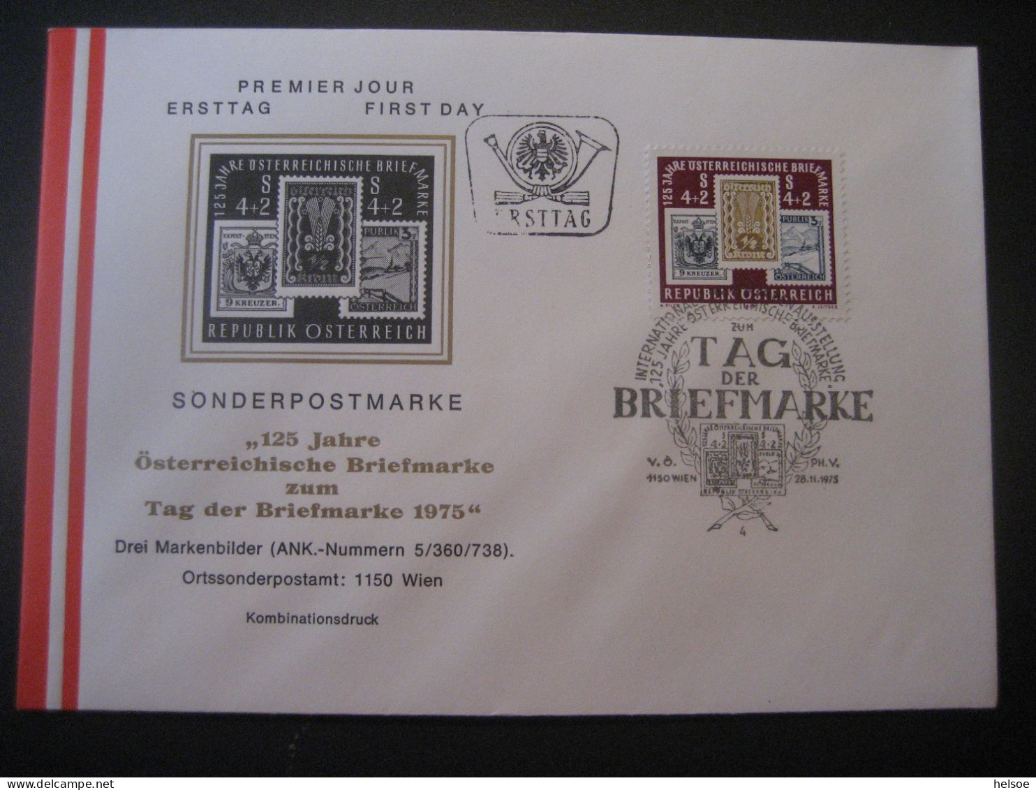 Österreich 1975- Sonderumschlag Tag Der Briefmarke 1975, FDC MiNr. 1504 - Cartas & Documentos