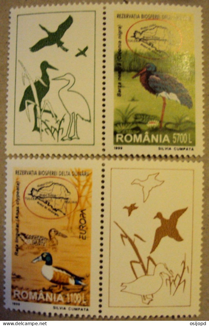 Rumänien, 1999, Mi 5414-15, Europa,  Satz Mit Vignette, Postfrisch - Ongebruikt