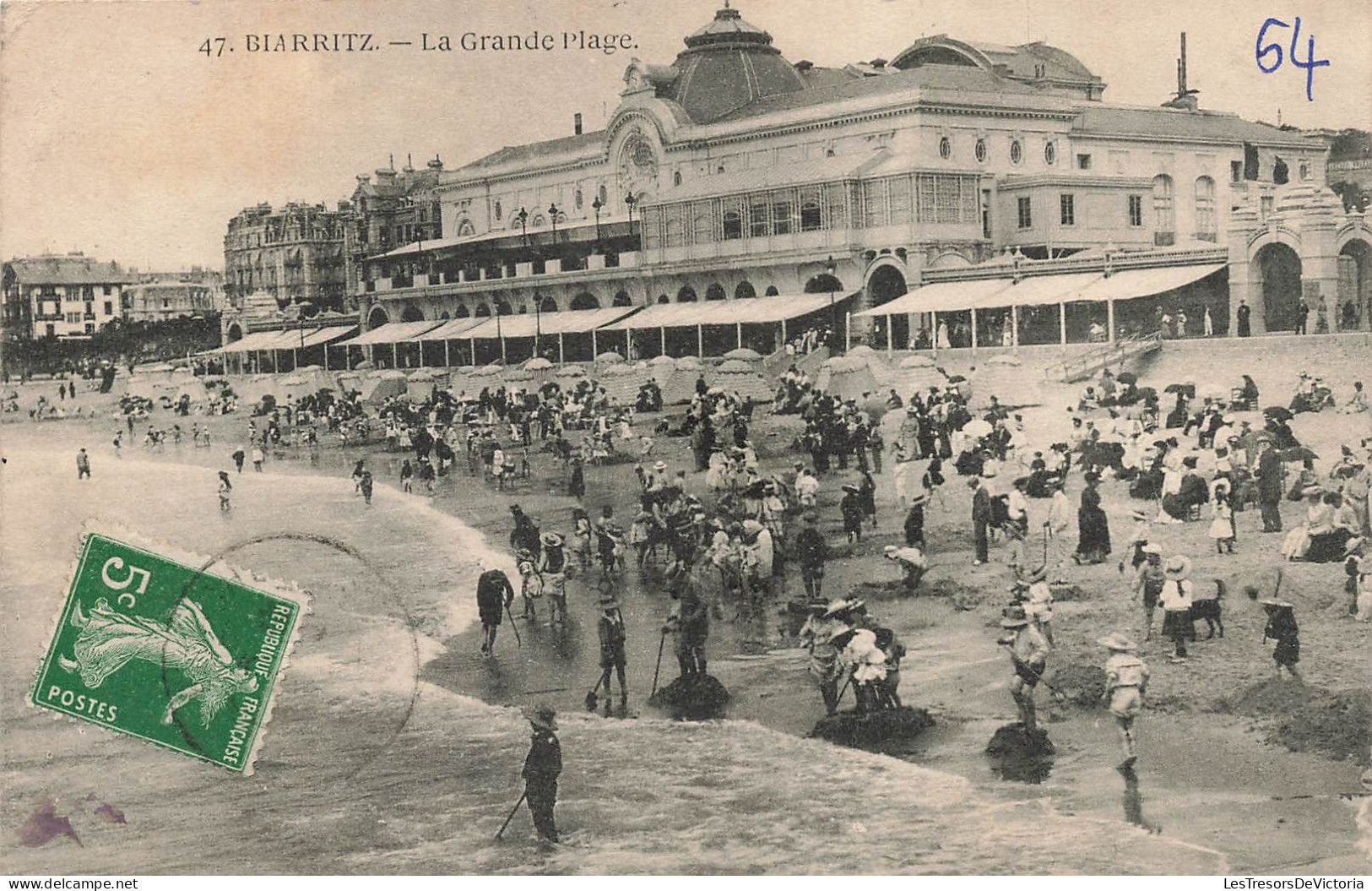 FRANCE - Biarritz - La Grande Plage - Animé - Carte Postale Ancienne - Biarritz