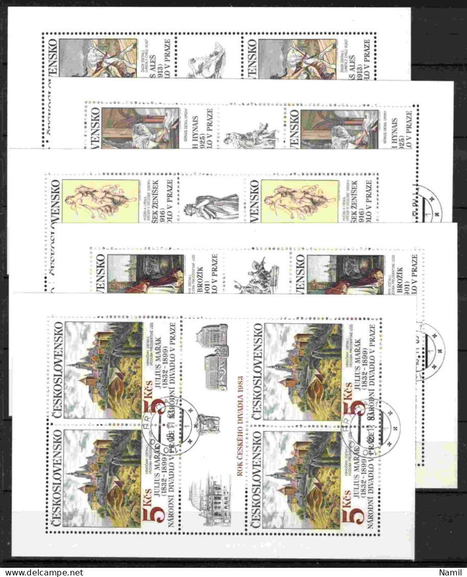 Tchécoslovaquie 1983 Mi 2737-41 Klb. (Yv 2556-60 Les Feuilles), Obliteré - Used Stamps