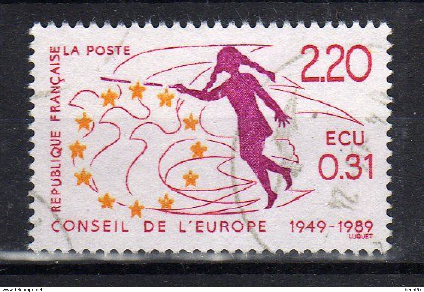 FRANCE Conseil De L'Europe Europarat 1989  Yv 100 Mi 45 Obl - Gebraucht