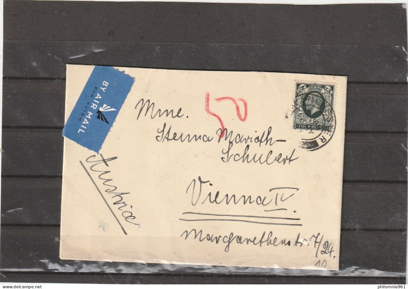 Great Britain Manchester AIRMAIL COVER To Austria 1937 - Lettres & Documents