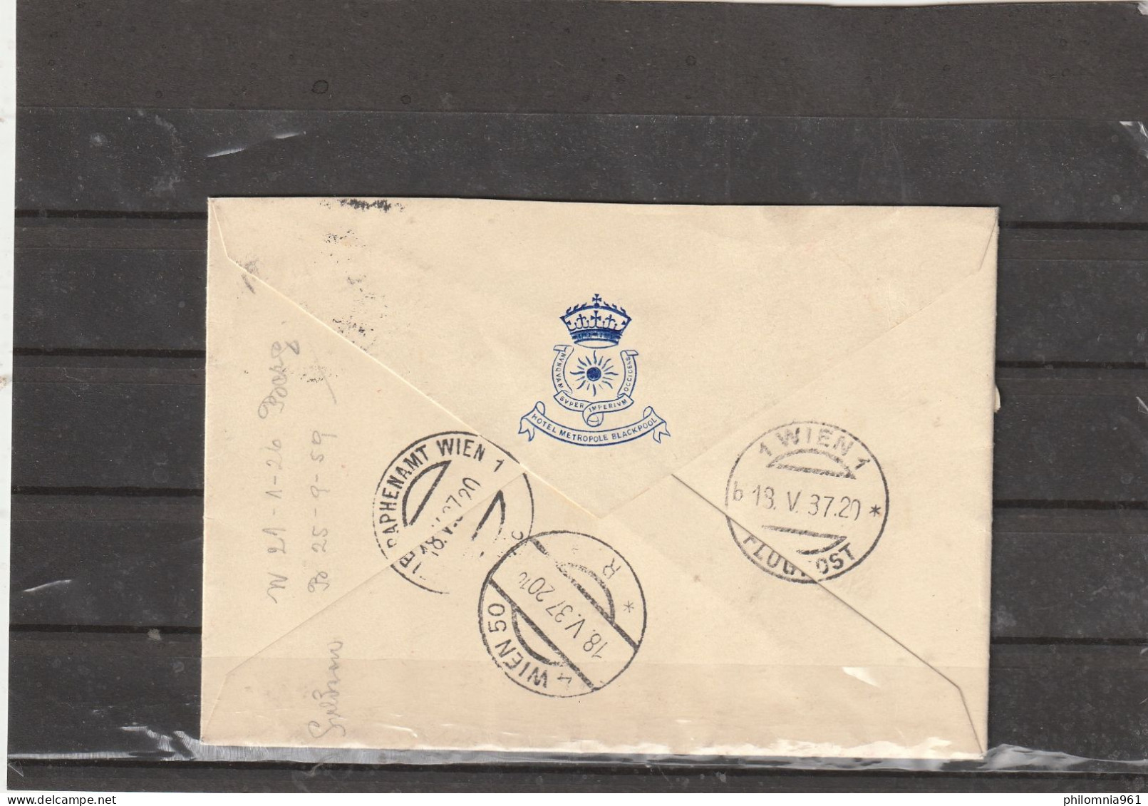 Great Britain Manchester AIRMAIL COVER To Austria 1937 - Brieven En Documenten