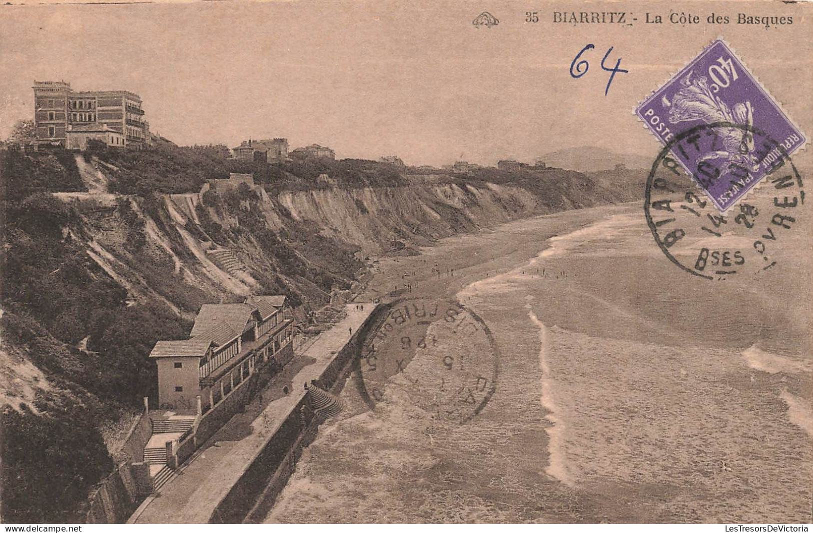 FRANCE - Biarritz - La Côte Des Basques - Carte Postale Ancienne - Biarritz