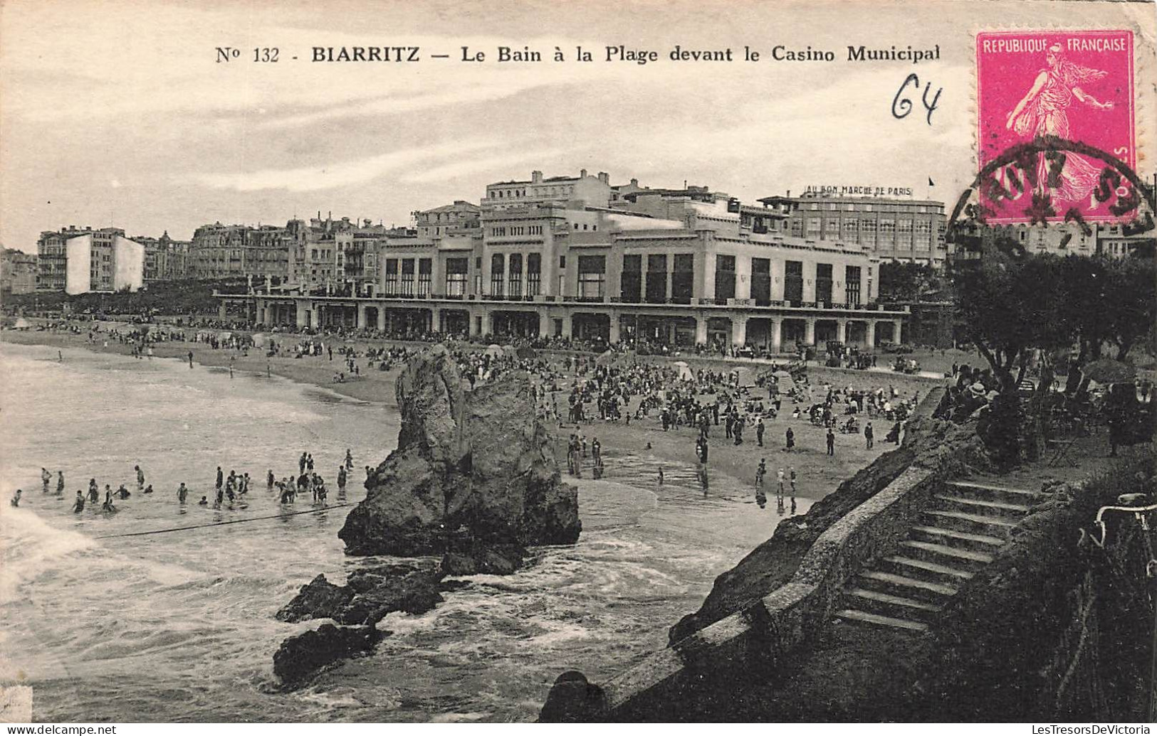 FRANCE - Biarritz - Le Bain à La Plage Devant Le Casino Municipal - Carte Postale Ancienne - Biarritz