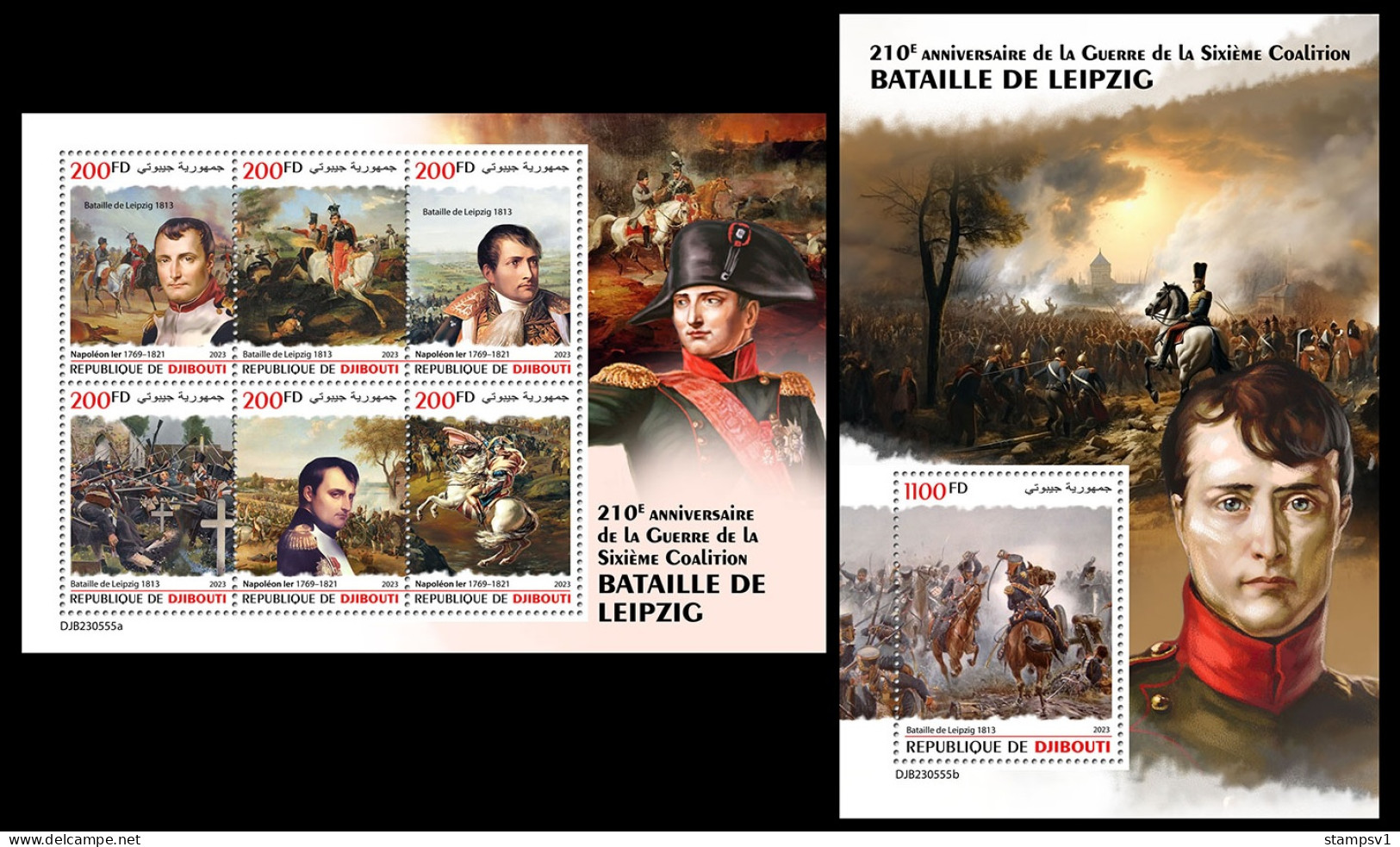 Djibouti  2023 210 Years Of Battle Of Leipzig. Napoleon Bonaparte. (555) OFFICIAL ISSUE - Napoleón