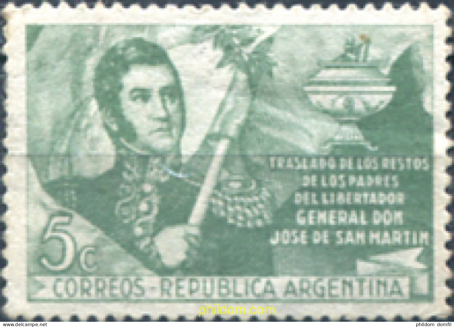 725642 MNH ARGENTINA 1947 CONMEMORACION DEL TRASLADO DE LOS RESTOS DE LA FAMILIA DEL GENERAL SAN MARTIN - Ungebraucht