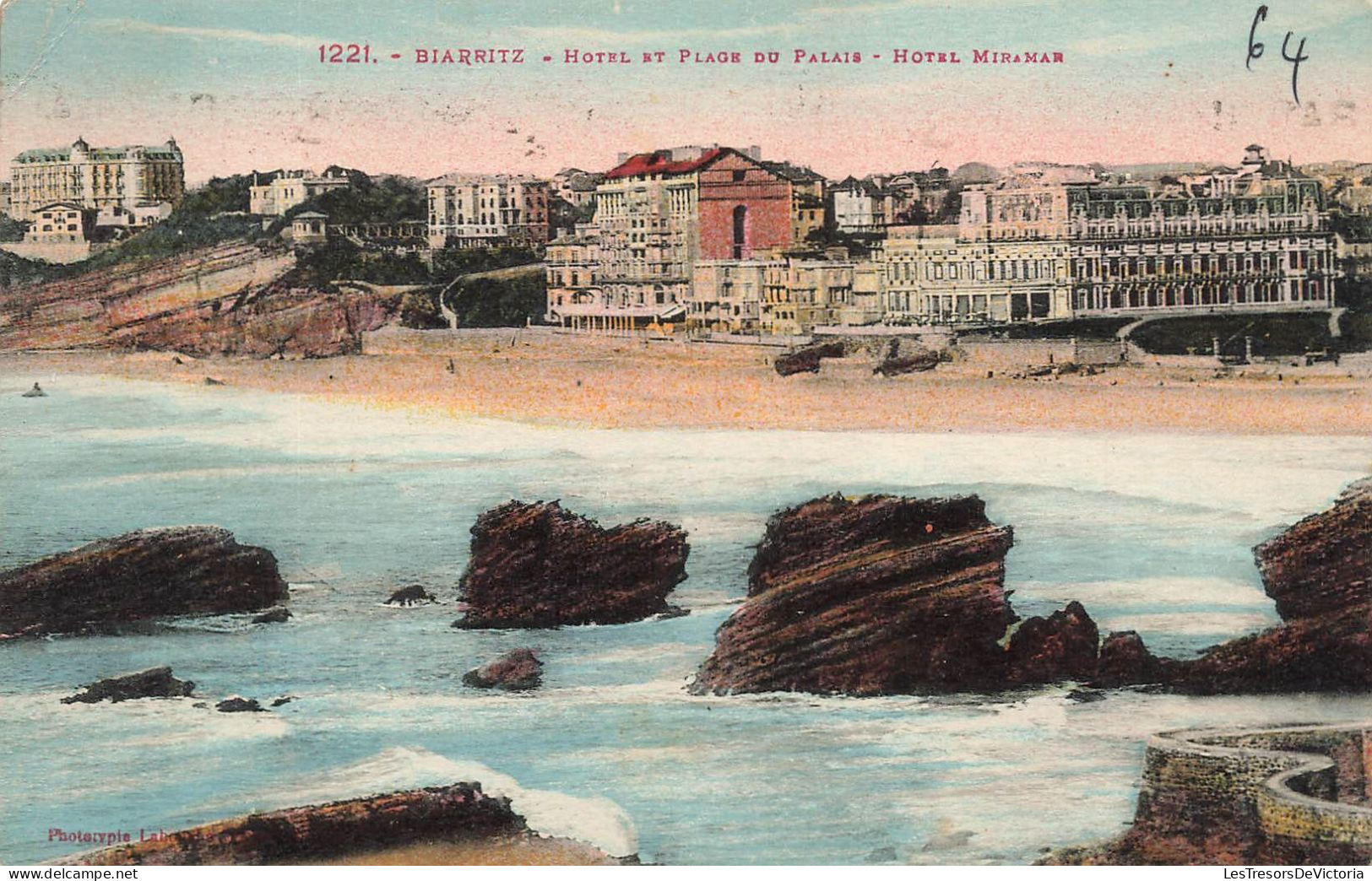 FRANCE - Biarritz - L'hôtel Et Plage Du Palais - Hôtel Mir à Mar - Carte Postale Ancienne - Biarritz