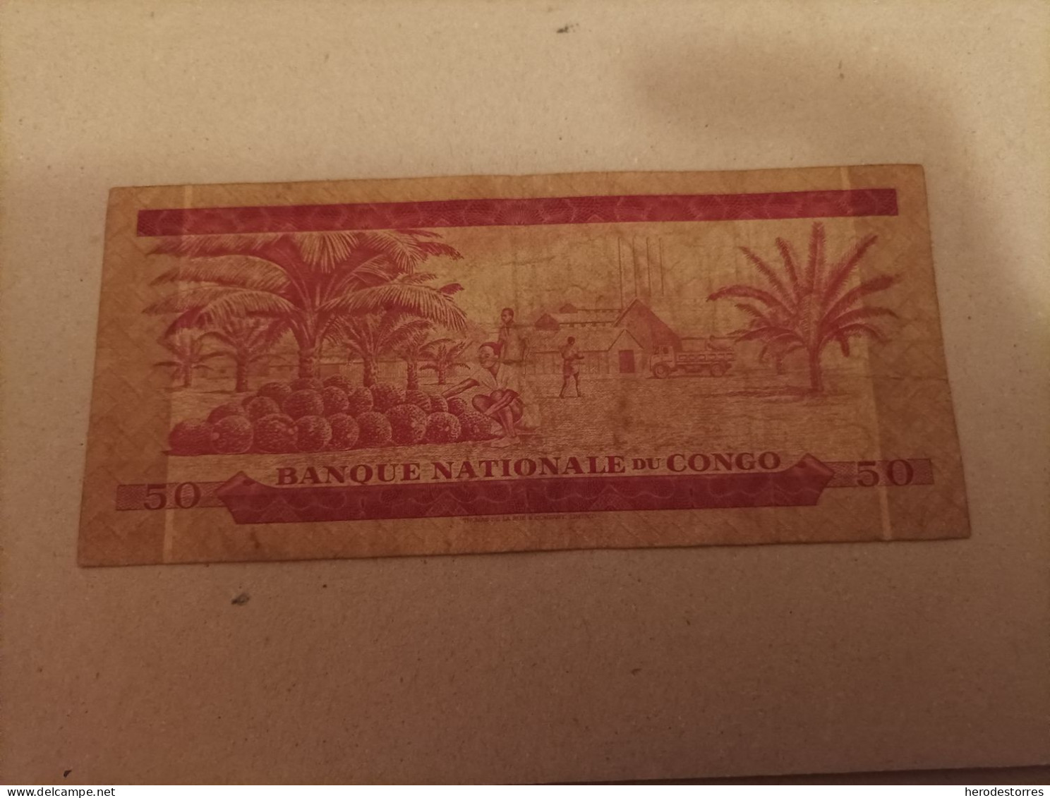 Billete De Congo De 50 Makuta, Año 1970 - Republik Kongo (Kongo-Brazzaville)