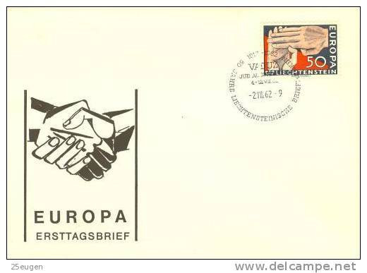 LIECHTENSTEIN 1962 EUROPA CEPT FDC - 1962