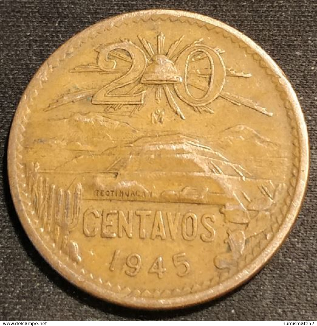 MEXIQUE - MEXICO - 20 CENTAVOS 1945 - Aigle Petit - KM 439 - Mexico