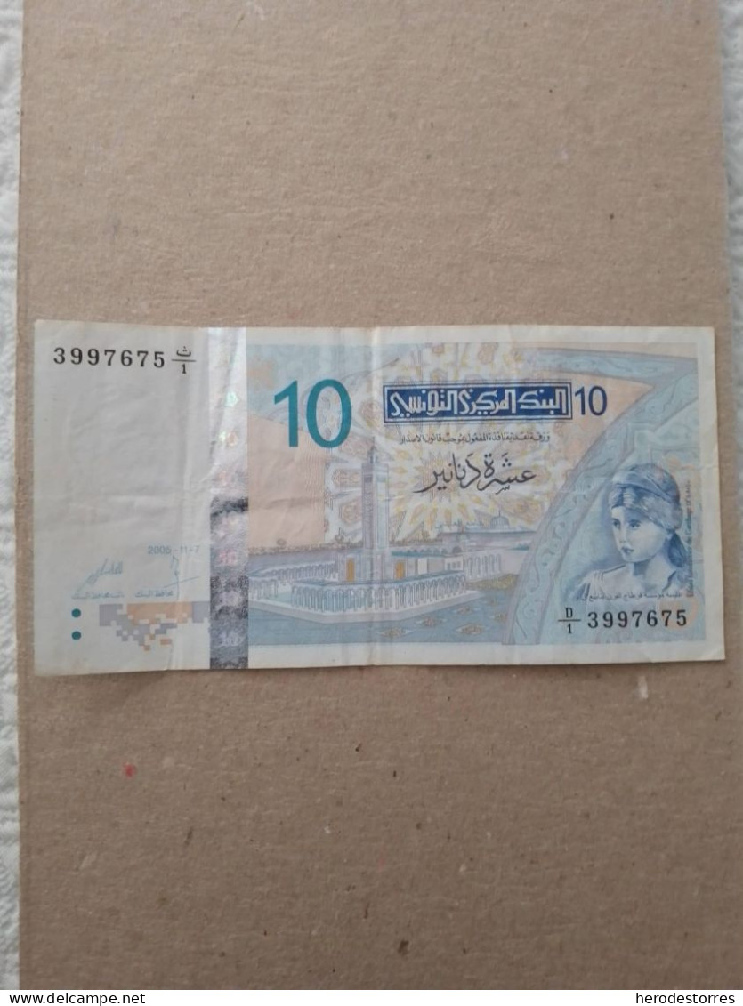 Billete De Tunez 10 Dinar, Año 2006 - Tusesië