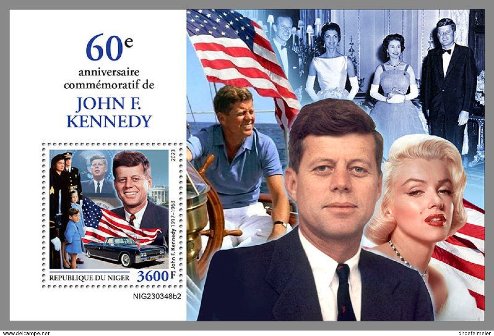 NIGER 2023 MNH John F. Kennedy S/S II – OFFICIAL ISSUE – DHQ2410 - Kennedy (John F.)