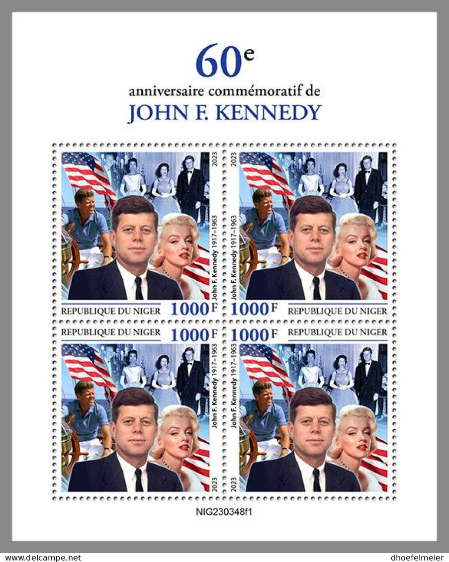 NIGER 2023 MNH John F. Kennedy M/S I – OFFICIAL ISSUE – DHQ2410 - Kennedy (John F.)