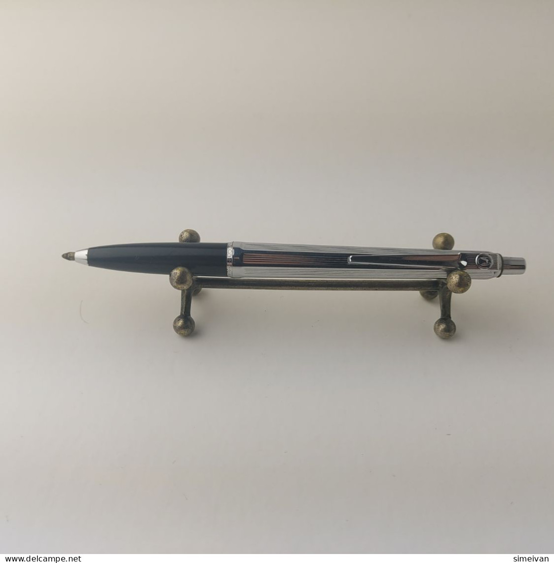 Vintage Ballograf Epoca Ballpoint Pen Black Chrome Plastic Made In Sweden #5506 - Pens