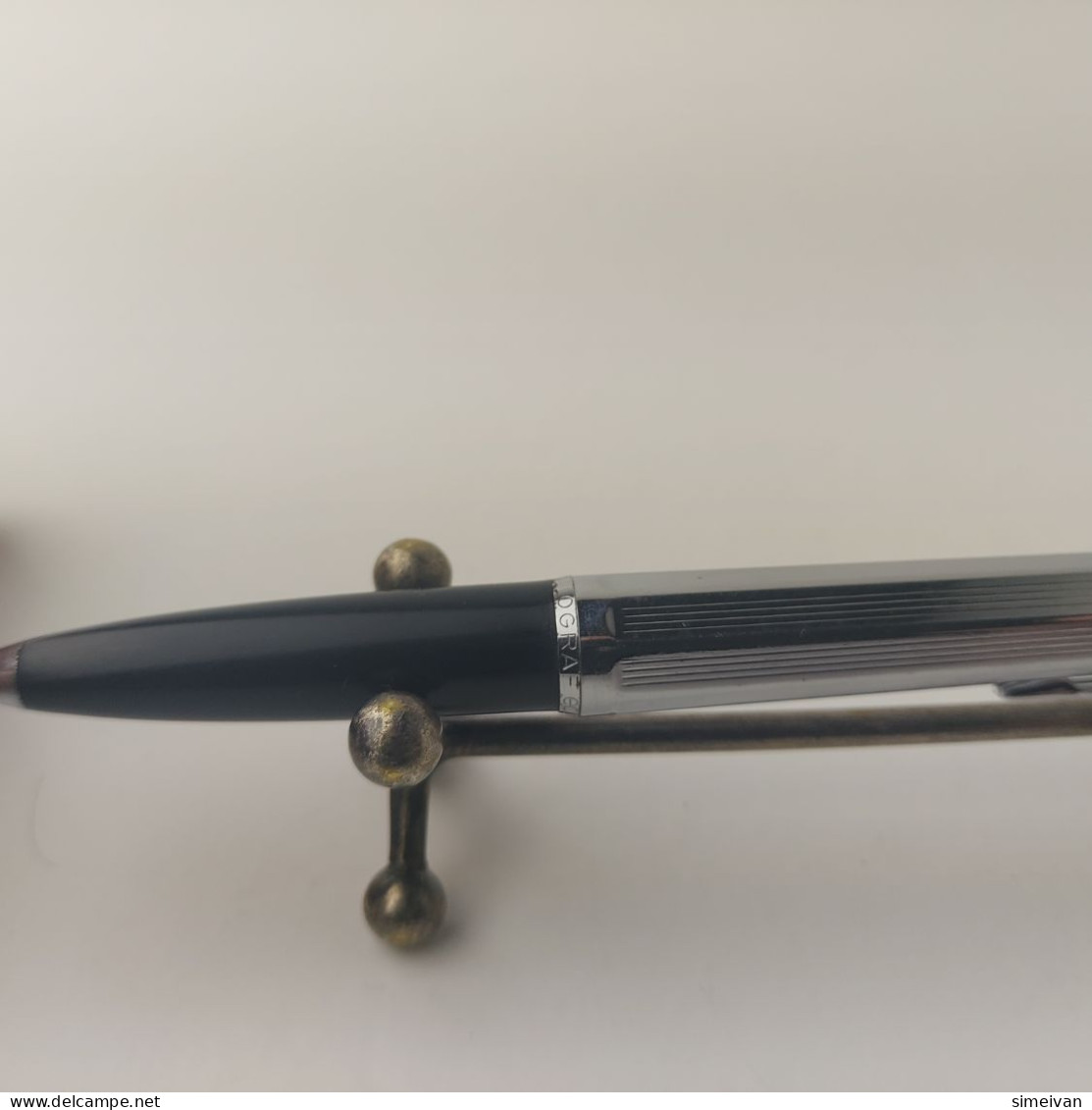 Vintage Ballograf Epoca Ballpoint Pen Black Chrome Plastic Made In Sweden #5506 - Pens