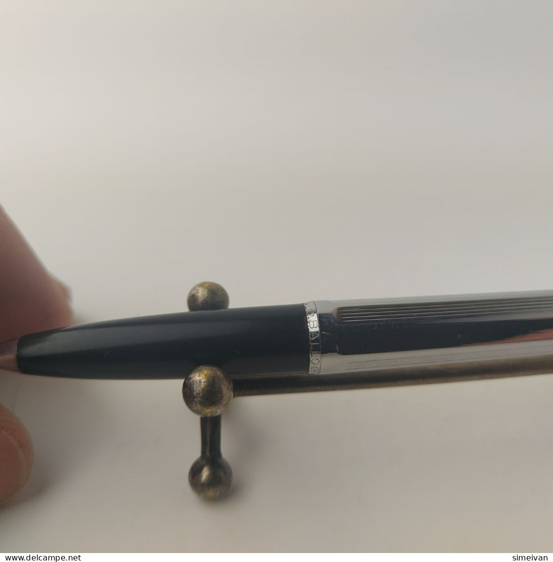 Vintage Ballograf Epoca Ballpoint Pen Black Chrome Plastic Made in Sweden #5506