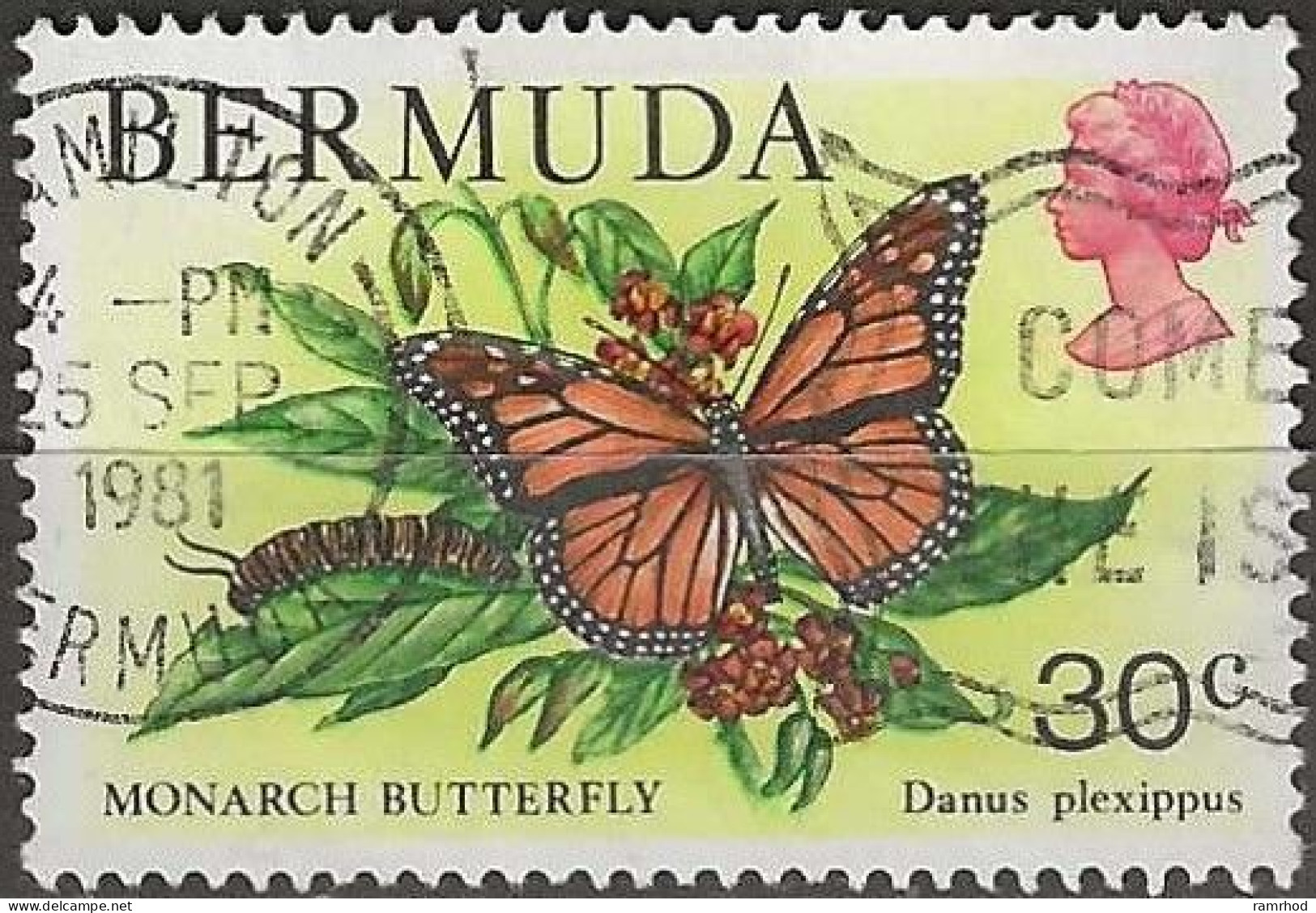 BERMUDA 1978 Wildlife - 30c. - Danaus Plexippus (butterfly) FU - Bermudes