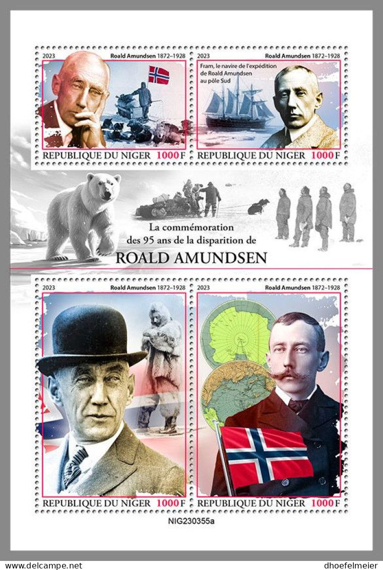 NIGER 2023 MNH Roald Amundsen Explorer Polarforscher M/S – IMPERFORATED – DHQ2410 - Polar Explorers & Famous People