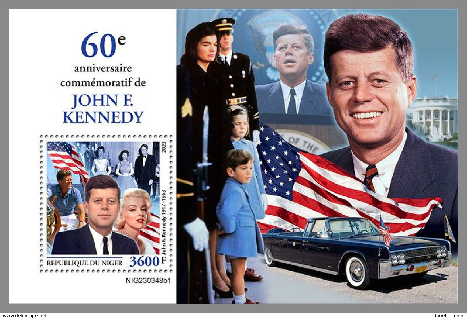 NIGER 2023 MNH John F. Kennedy S/S I – IMPERFORATED – DHQ2410 - Kennedy (John F.)