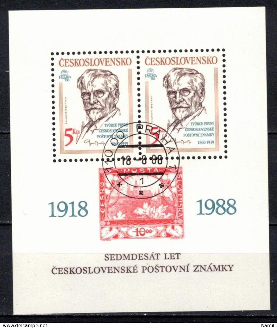 Tchécoslovaquie 1988 Mi 2970 - Bl.87 (Yv BF 81), Obliteré - Gebraucht