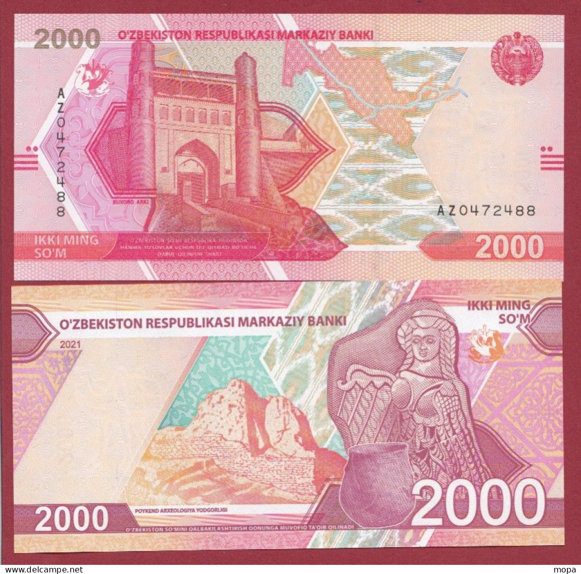 Ouzbékistan 2000 SUM  2021 ---UNC---(202) - Uzbekistán