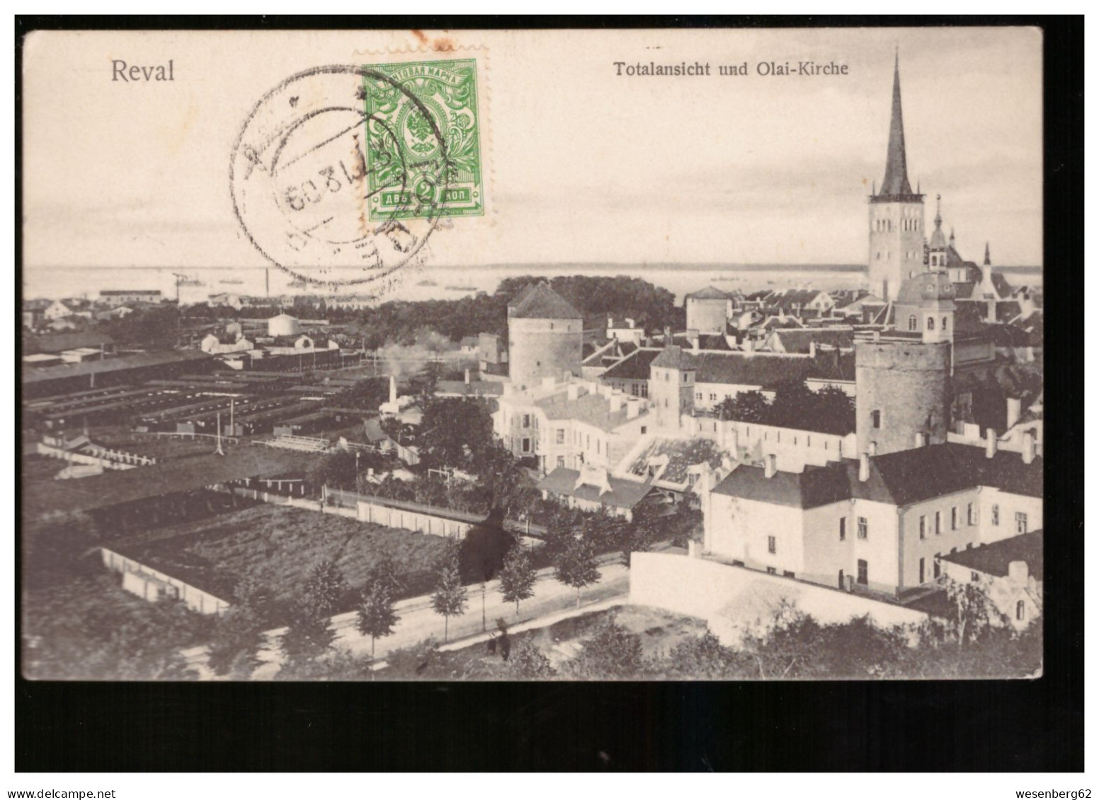 Reval/ Tallinn Totalansicht Und Olai- Kirche 1909 - Estonia