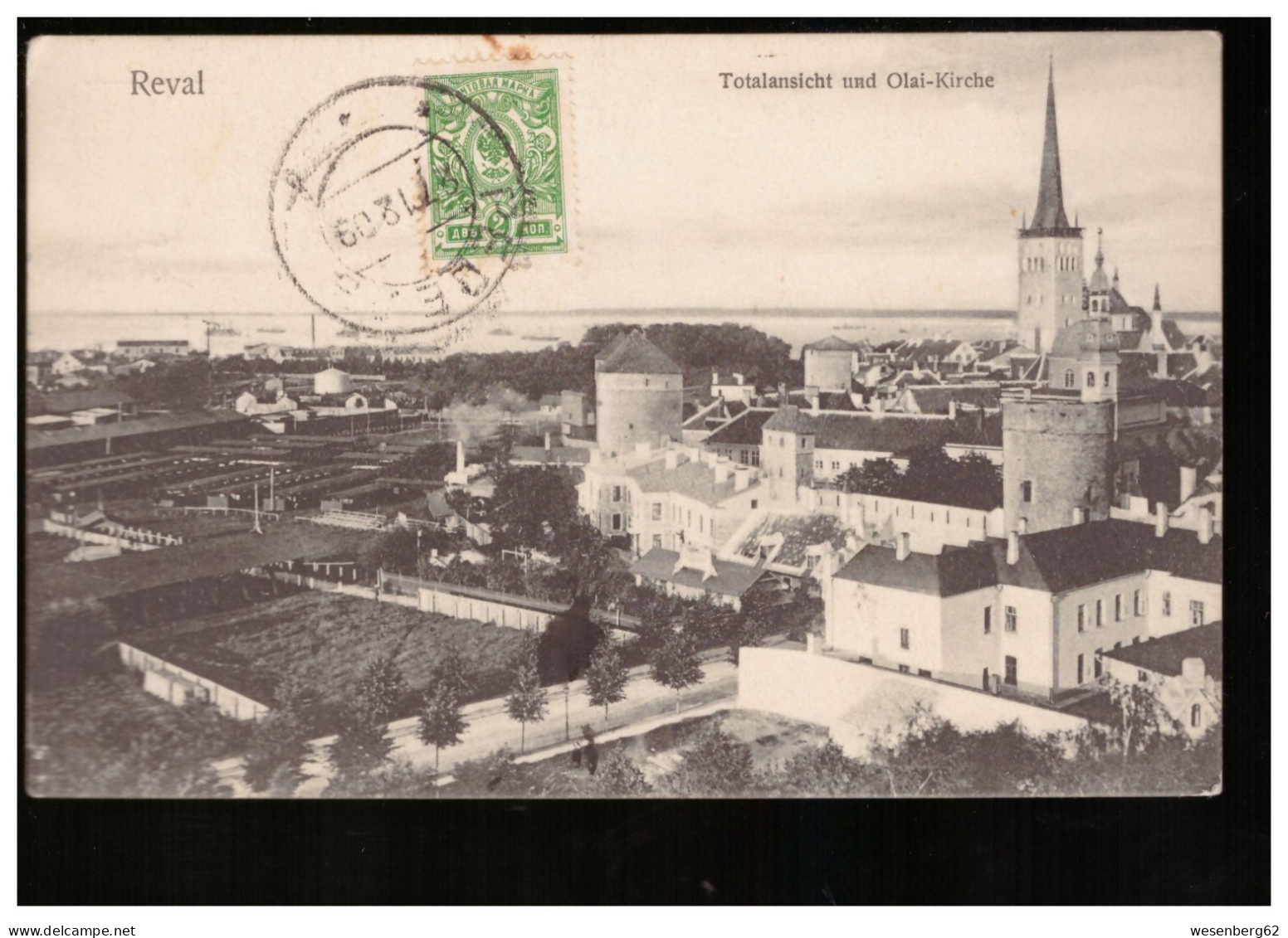 Reval/ Tallinn Totalansicht Und Olai- Kirche 1909 - Estonie